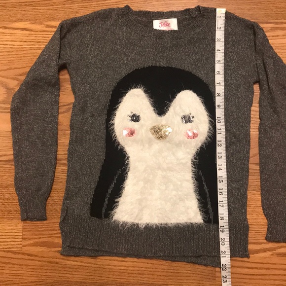 Justice Gray Penguin Sequin Sweater - Picture 5 of 5